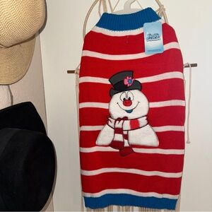 Frosty The Snowman Holiday Sweater Pet Christmas Halloween Dog Costume Large